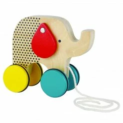 PETIT COLLAGE - Jumbo Jumping Elephant Wooden Pull Toy