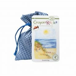 Toddler Toys CRAYON ROCKS - 20 Natural Soy Wax Crayons SEASIDE Bag (Stimulating Tripod Grip)