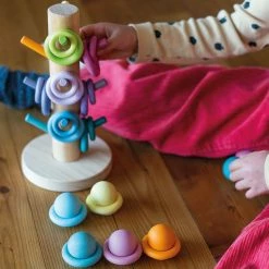 GRIMM'S - Sorting Helper Building Rings Pastel Toddler Toys