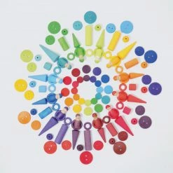 GRIMM'S - Wooden Rainbow Coins Building & Construction