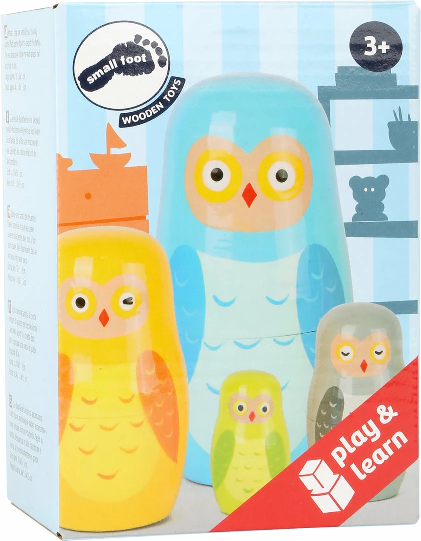 Toddler Toys Small Foot - Owl Family Matryoshka