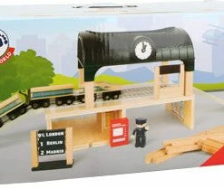 Miniature Play Worlds Small Foot - Train Station With Accessories