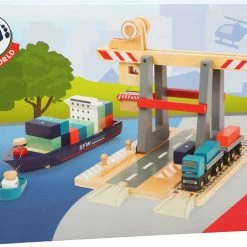 Small Foot - Container Terminal With Accessories Miniature Play Worlds