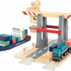 Small Foot - Container Terminal With Accessories Miniature Play Worlds