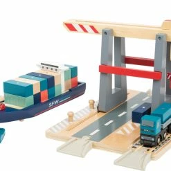 Small Foot - Container Terminal With Accessories Miniature Play Worlds