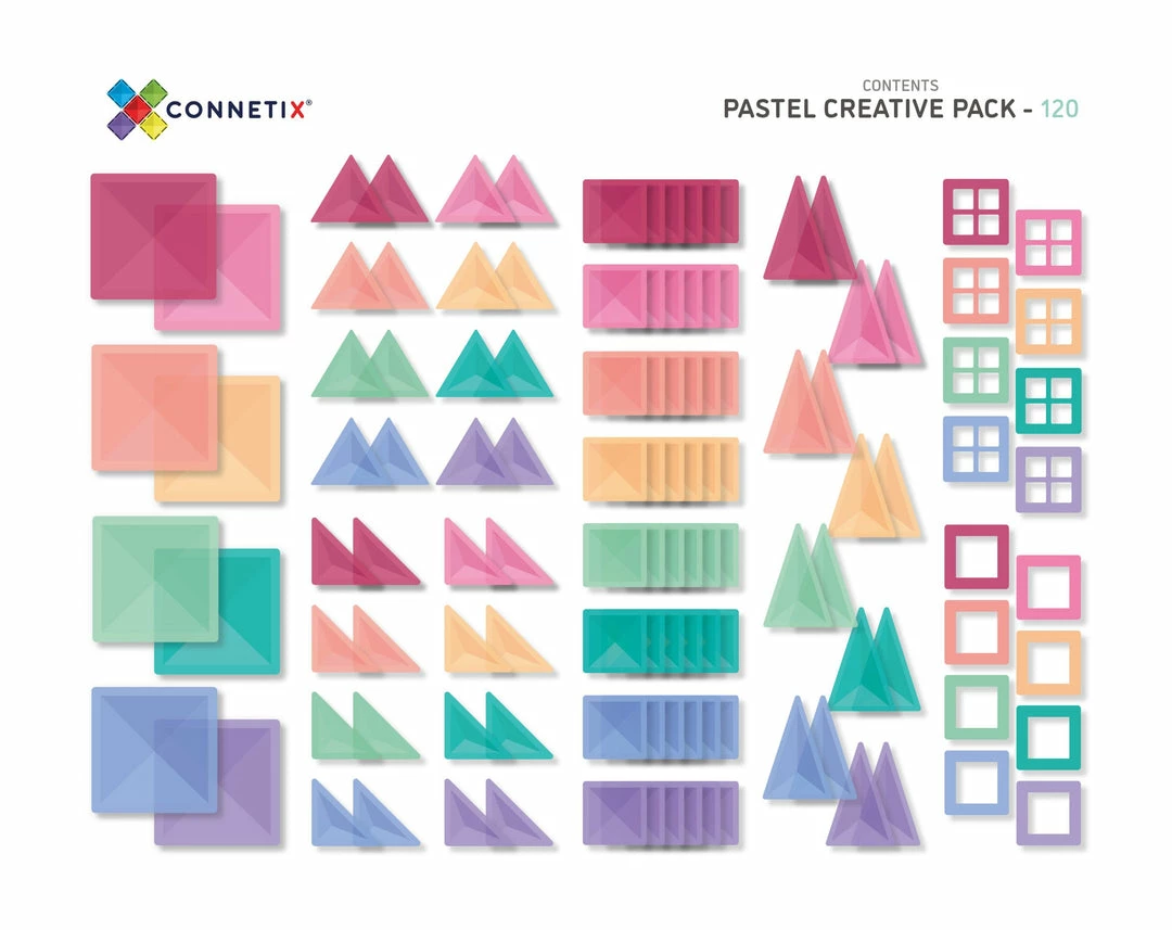 Connetix Tiles CONNETIX - 120 Piece Pastel Creative Pack