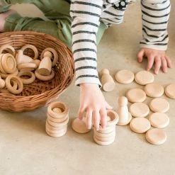 Toddler Toys GRAPAT - Nins®, Rings & Coins. Natural Wood