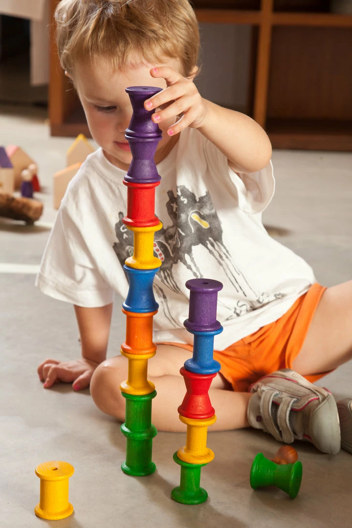 GRAPAT - 18 Wooden Rolls Toddler Toys