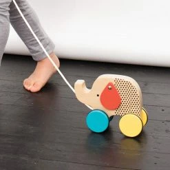 PETIT COLLAGE - Jumbo Jumping Elephant Wooden Pull Toy