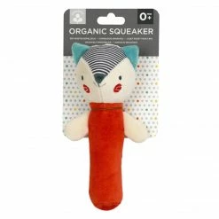 PETIT COLLAGE - Organic Fox Baby Squeaker Baby Toys