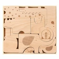 Toddler Toys PETIT COLLAGE - Safari Wooden Puzzle & Play Set