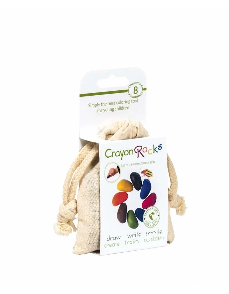 CRAYON ROCKS - 8 Natural Soy Wax Crayons (Stimulating Tripod Grip)