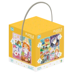 DODO TOYS - Puzzle 4in1 - 12-16-20-24 Elements - Professions Games & Puzzles