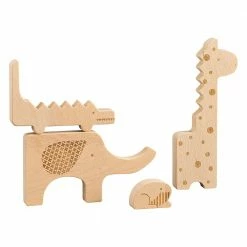 Toddler Toys PETIT COLLAGE - Safari Wooden Puzzle & Play Set