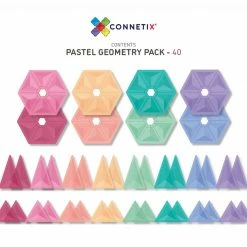 Connetix Tiles CONNETIX - 40 Piece Pastel Geometry Pack Open-Ended Play