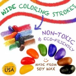 CRAYON ROCKS - 32 Natural Soy Wax Crayons (Stimulating Tripod Grip)