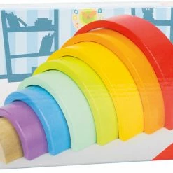 Toddler Toys Small Foot - Wooden Building Blocks Large Rainbow