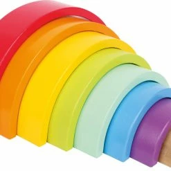 Toddler Toys Small Foot - Wooden Building Blocks Large Rainbow