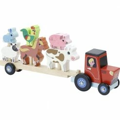 VILAC - Tractor And Trailer With Animals Stacking Game Toddler Toys