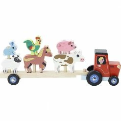 VILAC - Tractor And Trailer With Animals Stacking Game Toddler Toys