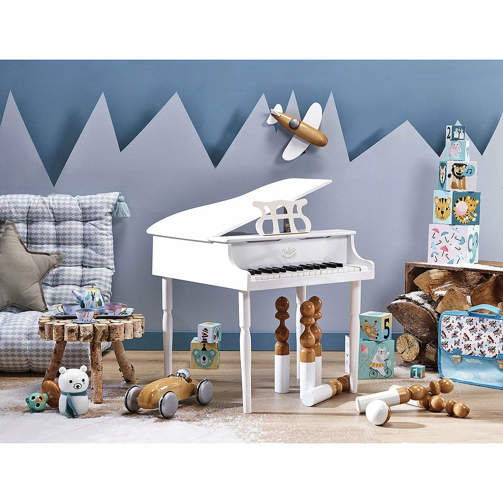 Music & Sounds VILAC - White Grand Piano With Stool