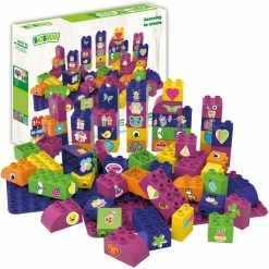 BiOBUDDi - Learning To Create - 60pcs, 2 Baseplates Toddler Toys