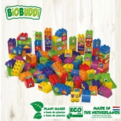 BiOBUDDi - Learning To Create - 100pcs, 3 Baseplates Toddler Toys