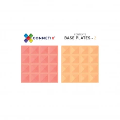 Connetix Tiles CONNETIX - 2 Piece Base Plate Lemon & Peach Pack
