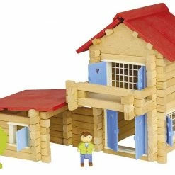 Jeujura Building & Construction JEAJURA - 140 Pieces Construction Wooden House In Box