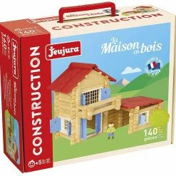 Jeujura Building & Construction JEAJURA - 140 Pieces Construction Wooden House In Box