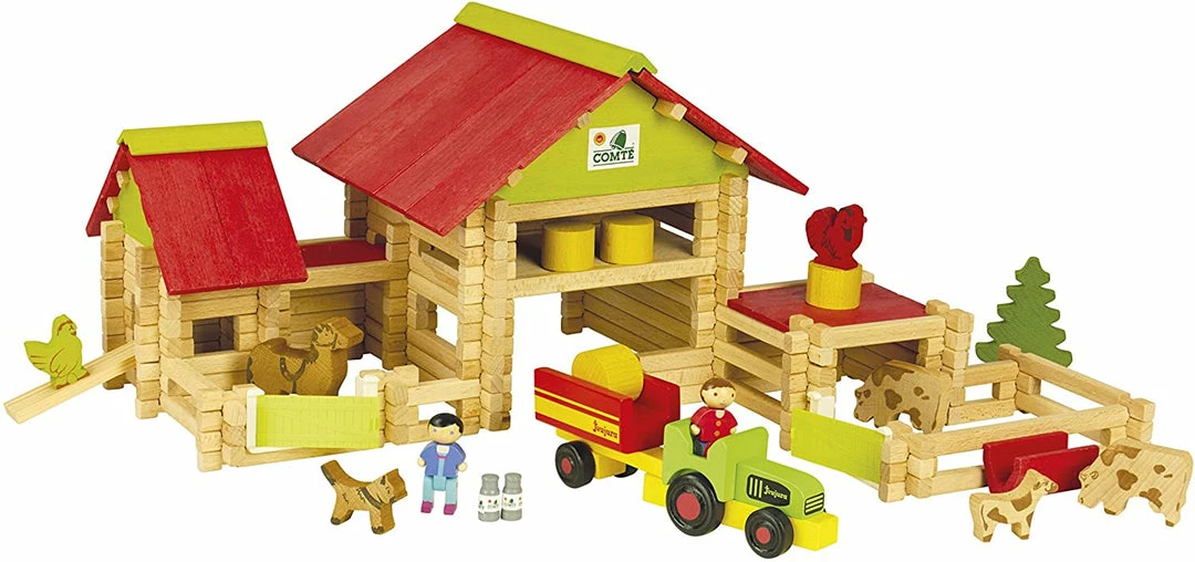 Building & Construction JEUJURA - Big Farm With Tractor & Animals- 220 Pcs