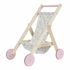 LITTLE DUTCH - Wooden Doll Stroller - Spring Flowers Toddler Toys