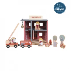 LITTLE DUTCH - Railway Train Extension - Firestation Miniature Play Worlds