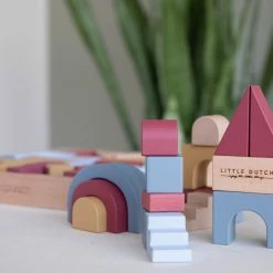 Toddler Toys LITTLE DUTCH -Wooden Building Blocks Pure & Nature