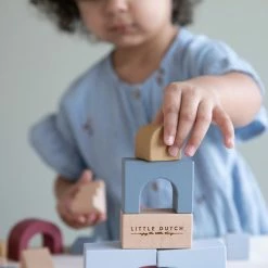 Toddler Toys LITTLE DUTCH -Wooden Building Blocks Pure & Nature