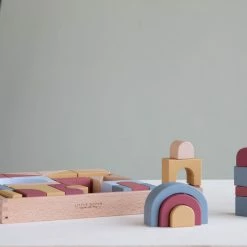 Toddler Toys LITTLE DUTCH -Wooden Building Blocks Pure & Nature