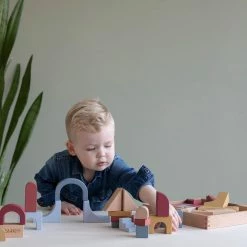 Toddler Toys LITTLE DUTCH -Wooden Building Blocks Pure & Nature