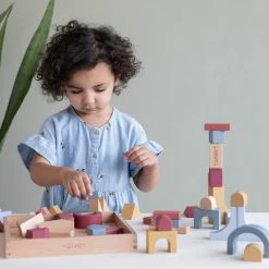 Toddler Toys LITTLE DUTCH -Wooden Building Blocks Pure & Nature