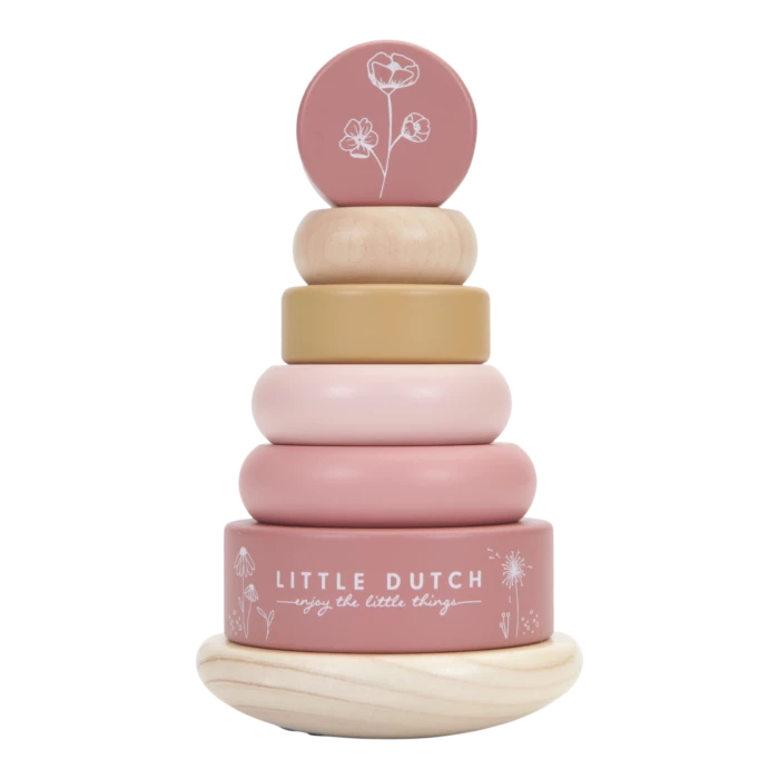 LITTLE DUTCH - Rocking Ring Stacker - Wild Flowers Toddler Toys