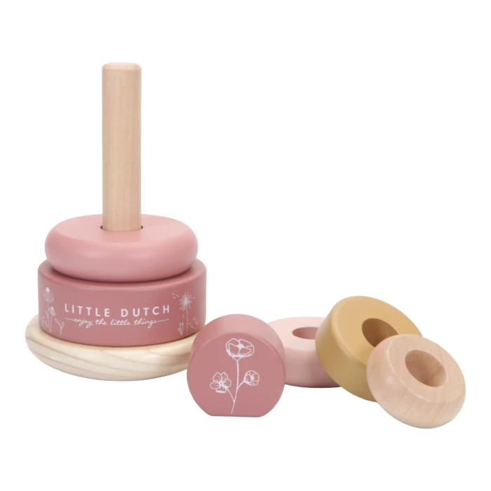 LITTLE DUTCH - Rocking Ring Stacker - Wild Flowers Toddler Toys