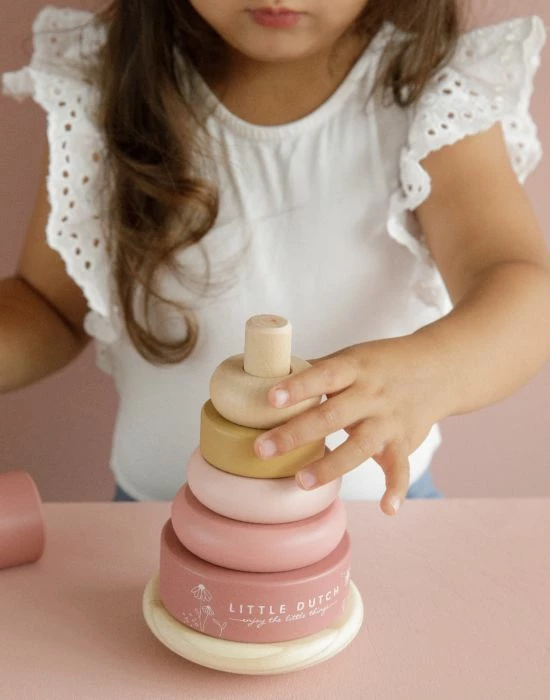 LITTLE DUTCH - Rocking Ring Stacker - Wild Flowers Toddler Toys