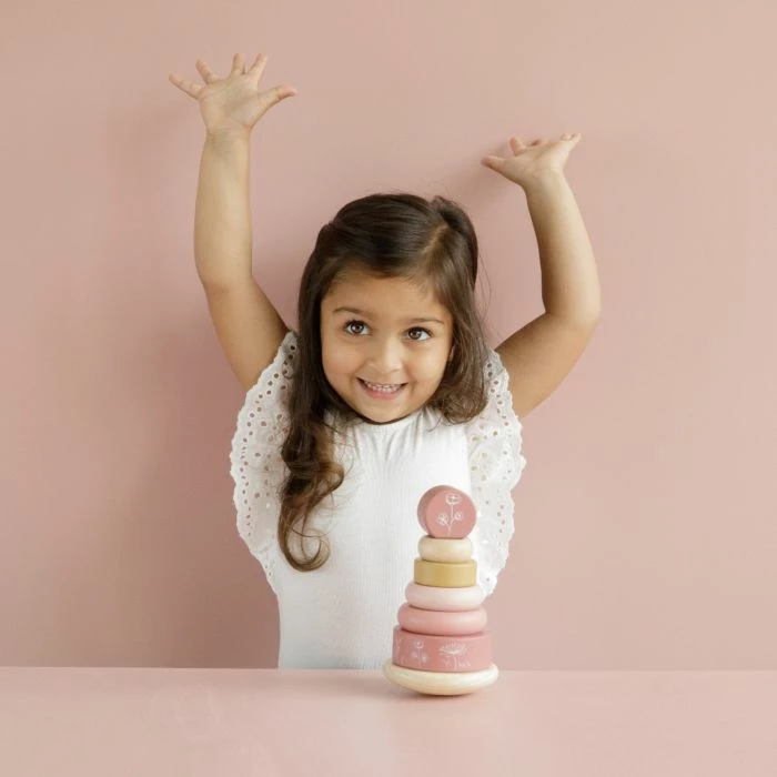 LITTLE DUTCH - Rocking Ring Stacker - Wild Flowers Toddler Toys