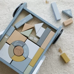 Toddler Toys LITTLE DUTCH - Block Trolley - Ocean