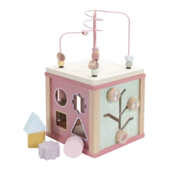 LITTLE DUTCH - Wooden Activity Cube - Wild Flowers Toddler Toys