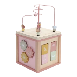 LITTLE DUTCH - Wooden Activity Cube - Wild Flowers Toddler Toys