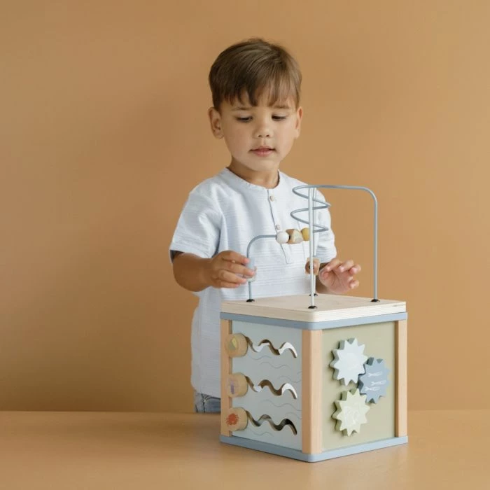 LITTLE DUTCH - Wooden Activity Cube - Ocean Toddler Toys