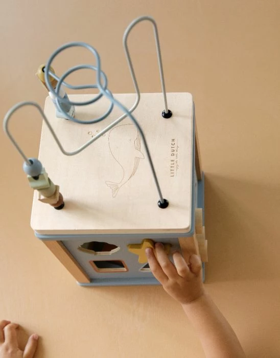 LITTLE DUTCH - Wooden Activity Cube - Ocean Toddler Toys