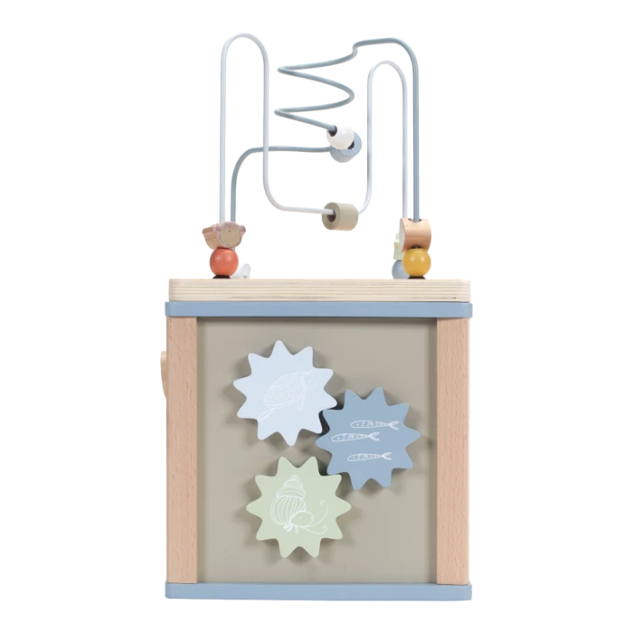LITTLE DUTCH - Wooden Activity Cube - Ocean Toddler Toys