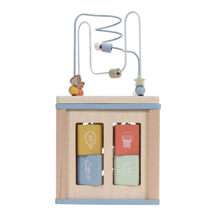 LITTLE DUTCH - Wooden Activity Cube - Ocean Toddler Toys