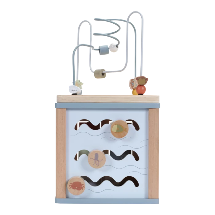 LITTLE DUTCH - Wooden Activity Cube - Ocean Toddler Toys